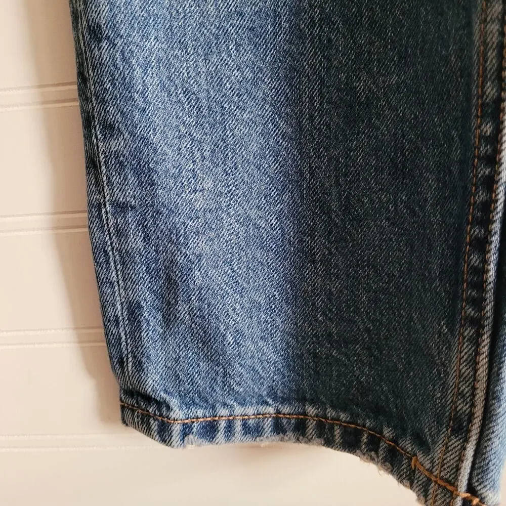 Everlane Jeans Size 27 Blue O-S Boyfriend Ripped Distressed Button Fly - Picture 2 of 14